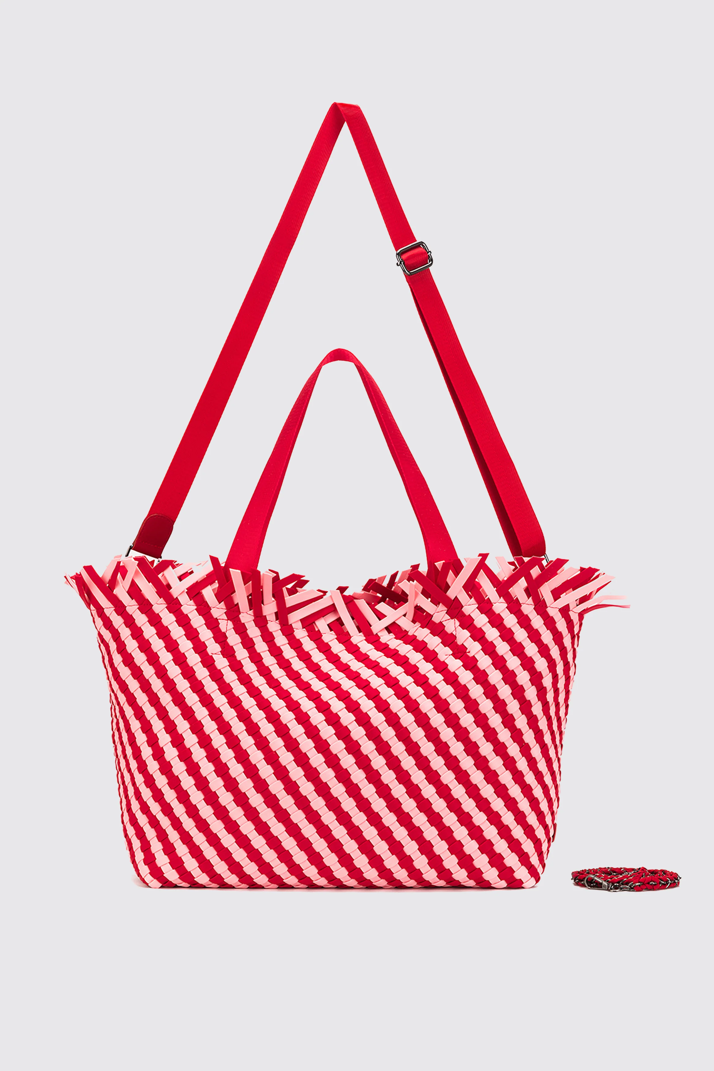 BAHAMA WOVEN TOTE PINK/RED - Image 6