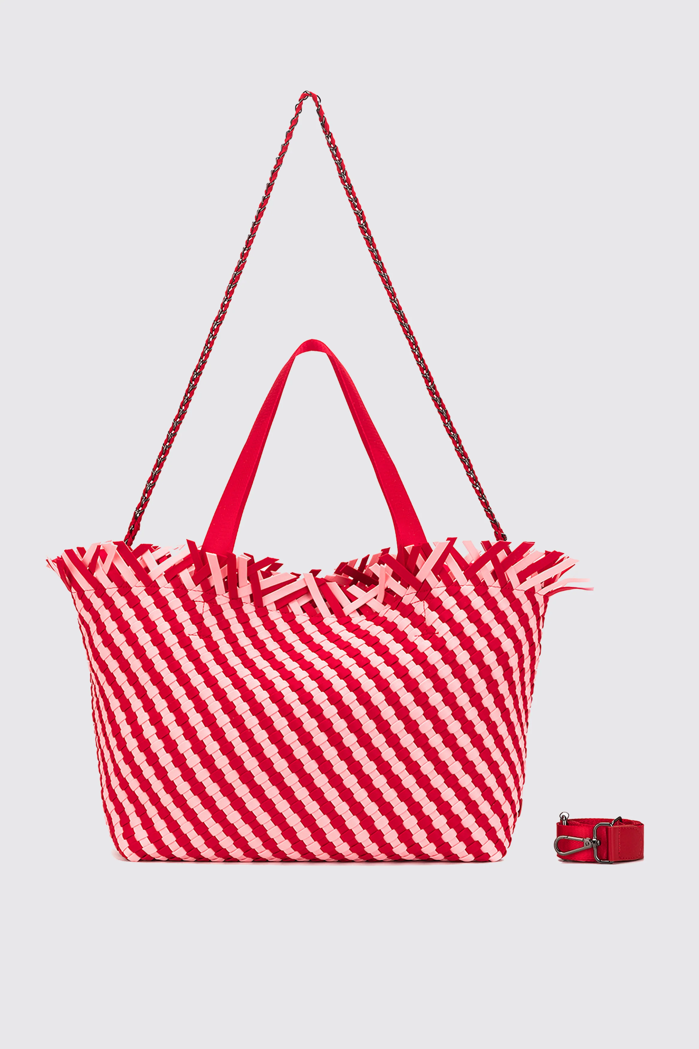 BAHAMA WOVEN TOTE PINK/RED - Image 7